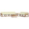 vidaXL Conjunto de Sof&aacute;s para Exterior 8 pcs Natural e Creme
