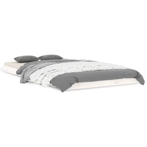 vidaXL Estrutura de cama 100x200 cm madeira de pinho maci&ccedil;a branco