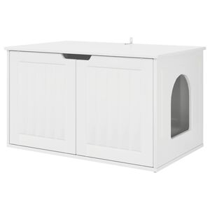 vidaXL Casa para Gatos Branco Brilhante 85 x 55 x 50,5 cm