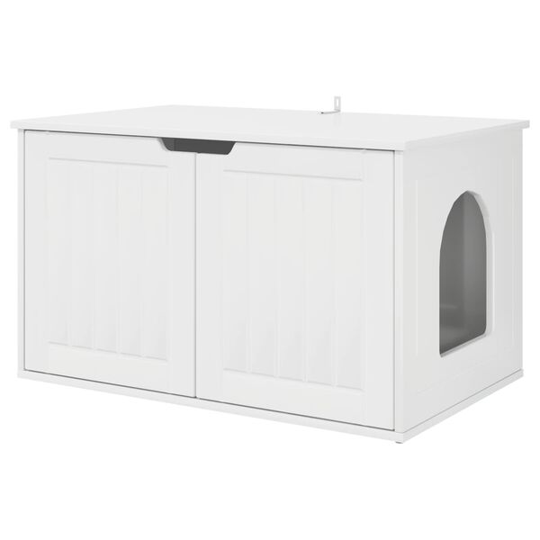 vidaXL Casa para Gatos Branco Brilhante 85 x 55 x 50,5 cm