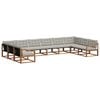 vidaXL Conjunto de Sof&aacute;s para Exterior 10 unid. Cinza Natural e Claro
