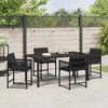 vidaXL Conjunto de Jantar para Jardim 5 pcs Preto vime PE