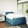 vidaXL Cama boxspring com colch&atilde;o 120x200 cm veludo azul-escuro