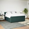 vidaXL Cama com molas/colch&atilde;o 200x200 cm veludo verde-escuro