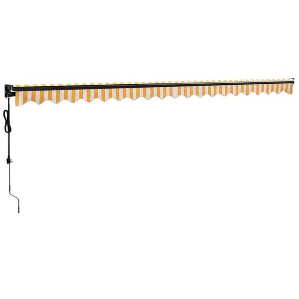 vidaXL Toldo retr&aacute;til autom&aacute;tico 5x3 m amarelo e branco