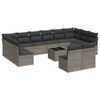 vidaXL 13 pcs conjunto sof&aacute;s p/ jardim c/ almofad&otilde;es vime PE cinzento