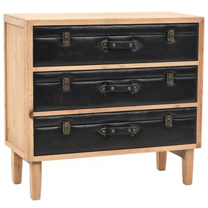 vidaXL Arm&aacute;rio com gavetas madeira de abeto maci&ccedil;a 80x36x75 cm
