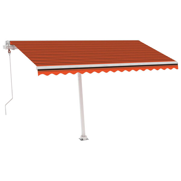 vidaXL Toldo autom&aacute;tico independente 450x350 cm laranja e castanho