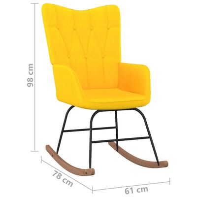 vidaXL Cadeira de baloiço tecido amarelo mostarda