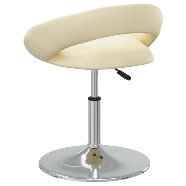 vidaXL Cadeira de jantar girat&oacute;ria couro artificial cor creme