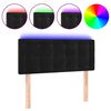 vidaXL Cabeceira de cama c/ luzes LED veludo 80x5x78/88 cm preto