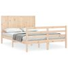 vidaXL Estrutura de cama com cabeceira 140x190 cm madeira maci&ccedil;a