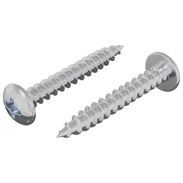 vidaXL Parafuso de Madeira 2 pcs Prateado M4 x 28 mm Ferro