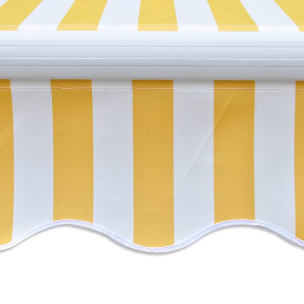 vidaXL Toldo dobr&aacute;vel manual 300 cm amarelo/branco