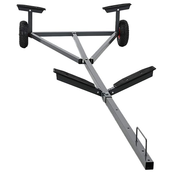 vidaXL Reboque para barco Prateado 302 x 107 x 42 cm Aço