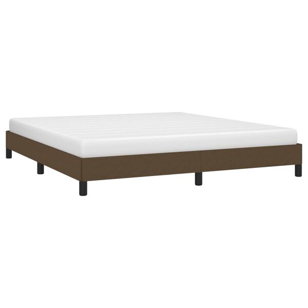 vidaXL Estrutura de cama sem colch&atilde;o 160x200 cm tecido castanho-escuro