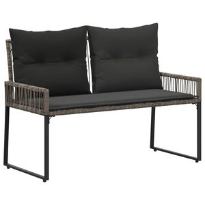 vidaXL Banco de exterior 4 pcs Cinza e Cinza Escuro vime PE