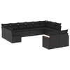 vidaXL 12 pcs conjunto de sof&aacute;s de jardim c/ almofad&otilde;es vime PE preto