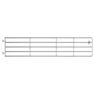 vidaXL Port&atilde;o para campo 5 barras a&ccedil;o (150-400)x90 cm prateado