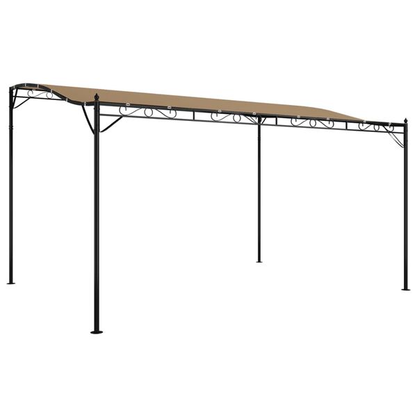 vidaXL Toldo 4x3 m 180 g/m&sup2; tecido e a&ccedil;o cinzento-acastanhado