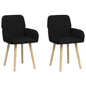 vidaXL Cadeiras de Jantar 2 unid. Tecido Preto 56,5 x 50 x 87,5 cm