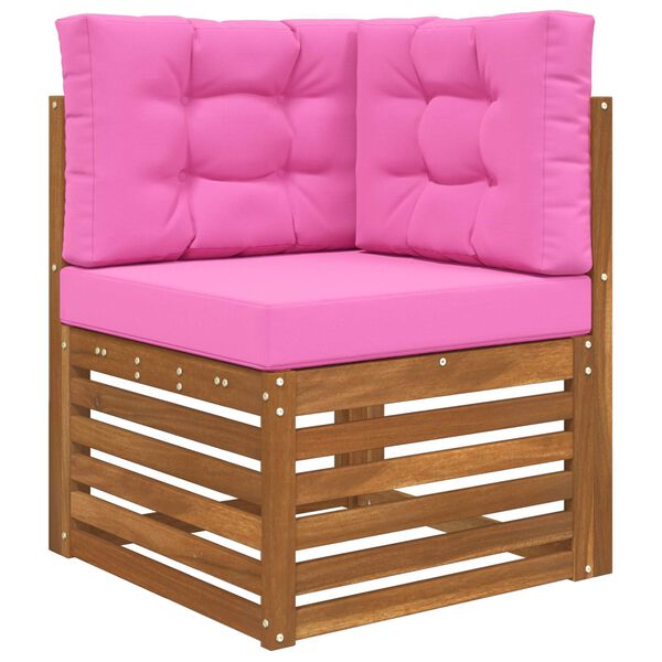 vidaXL Almofada para Sof&aacute; Externo 3 pcs Rosa Poli&eacute;ster