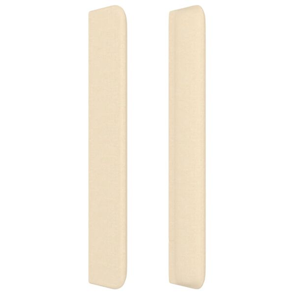 vidaXL Cabeceira de cama c/ abas tecido 147x16x118/128 cm creme