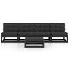 vidaXL 5 pcs conjunto lounge de jardim c/ almofad&otilde;es pinho maci&ccedil;o