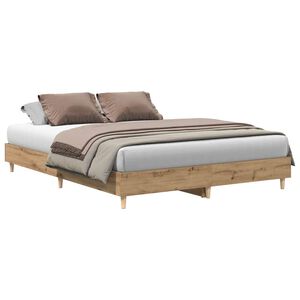 vidaXL Estrutura cama sem colch&atilde;o 150x200 cm carvalho artesanal
