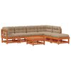 vidaXL Conjunto de Lounge de Jardim 7 unid. Castanho Encerado