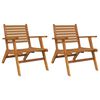 vidaXL Cadeiras de jardim 2 pcs madeira de ac&aacute;cia maci&ccedil;a