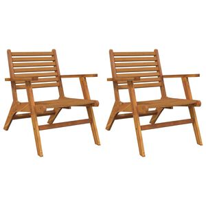 vidaXL Cadeiras de jardim 2 pcs madeira de ac&aacute;cia maci&ccedil;a