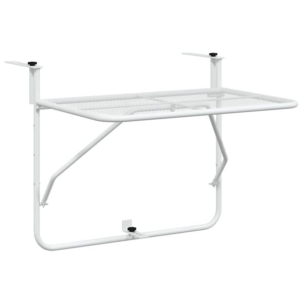 vidaXL Mesa para varanda 60x40 cm a&ccedil;o branco