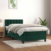 vidaXL Cama com molas/colch&atilde;o 80x200 cm veludo verde-escuro