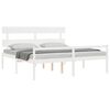 vidaXL Cama idosos super king size c/ cabeceira madeira maci&ccedil;a branco