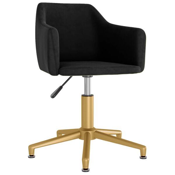 vidaXL Cadeiras de jantar girat&oacute;rias 2 pcs veludo preto