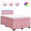 vidaXL Cama boxspring com colch&atilde;o 120x190 cm veludo rosa