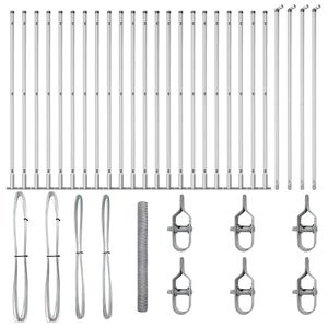 vidaXL Poste de Cerca Prateado