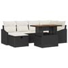 vidaXL Conjunto de Sof&aacute; de Jardim 7 unid. Preto vime PE