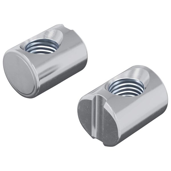 vidaXL Porcas de Barril 2 pcs Prateado M6 x 13 mm Metal