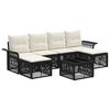 vidaXL Conjunto de Sof&aacute; de Jardim 7 pcs Preto vime PE