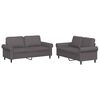 vidaXL 2 pcs conjunto de sof&aacute;s c/ almofad&otilde;es couro artificial cinzento