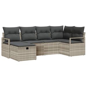 vidaXL Conjunto de Sof&aacute;s 6 unid. 6-N&uacute;mero de lugares Cinzento-claro