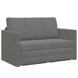 vidaXL Sof&aacute;-Cama Cinza Escuro 124 x 71 x 78 cm Veludo