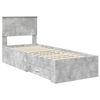 vidaXL Estrutura da Cama com gaveta Cinza Concreto e Prata 70 x 190 cm