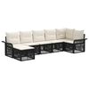 vidaXL Conjunto de Sof&aacute; de Jardim 7 unid. 7 lugar Preto vime PE