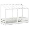 vidaXL Cama infantil com telhado 90x190 cm pinho maci&ccedil;o branco