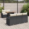 vidaXL Conjunto de Sof&aacute; de Jardim 6 pcs Preto Rattan Sint&eacute;tico