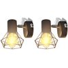 2 Candeeiros de parede estilo industrial + l&acirc;mpada filamento LED preto