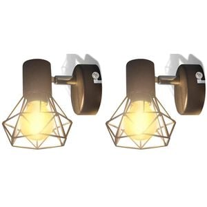 2 Candeeiros de parede estilo industrial + l&acirc;mpada filamento LED preto